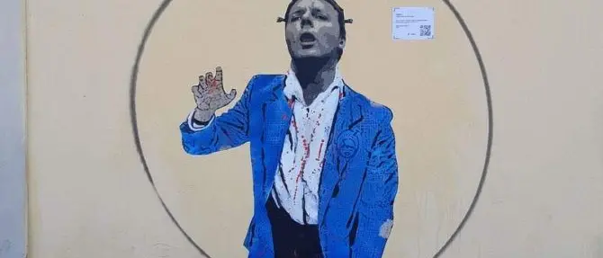 Renzi come uno zombie, a Firenze il murales di “Italia morta vivente”