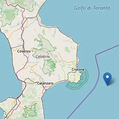 Trema la terra in Calabria, terremoto 3.9 al largo di Crotone