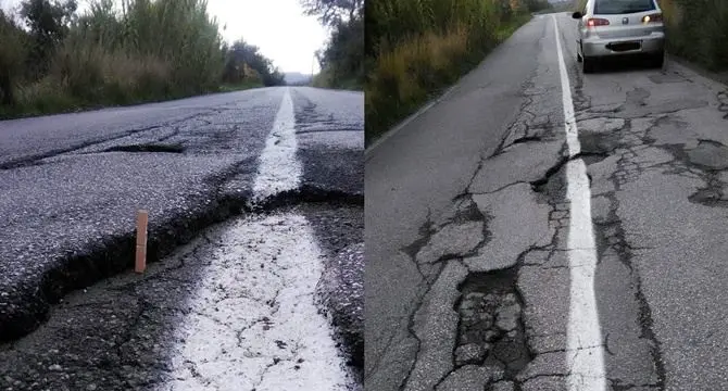 Le strisce disegnate sulle strade disastrate fanno infuriare i cittadini