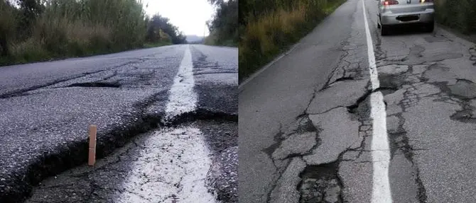 Le strisce disegnate sulle strade disastrate fanno infuriare i cittadini