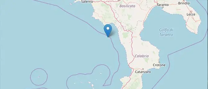 La Calabria trema: scossa 3.7 in corrispondenza di Scalea