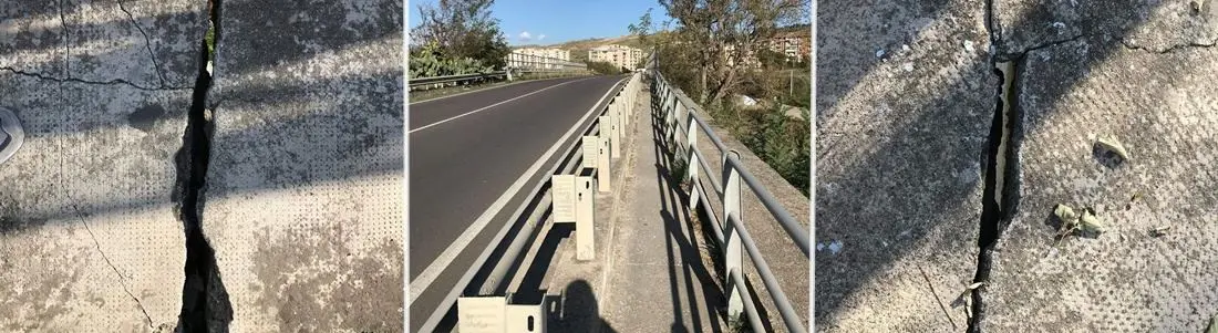 Crepe su un ponte a Catanzaro, scatta l'allarme. Sopralluoghi e strada chiusa al traffico