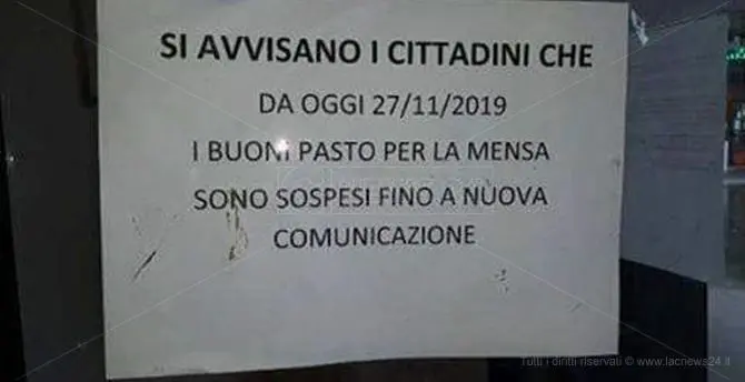 Da dicembre mensa sospesa nelle scuole, è caos al Comune di Cosenza