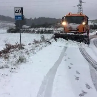 Prime intense nevicate in Sila, al lavoro i mezzi dell'Anas