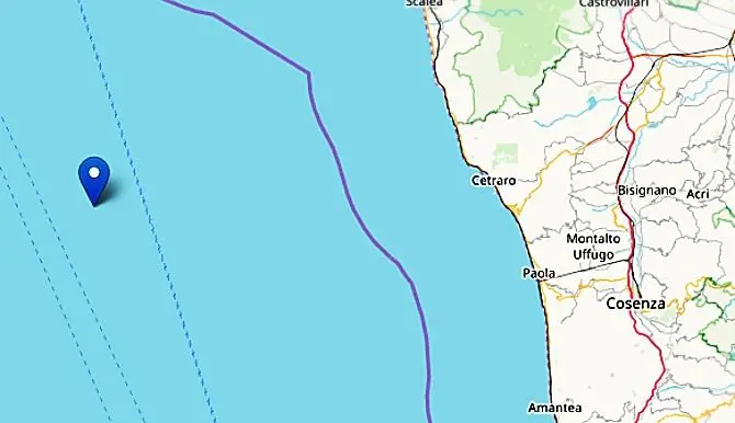 La Calabria trema: terremoto 3.4 al largo di Cetraro