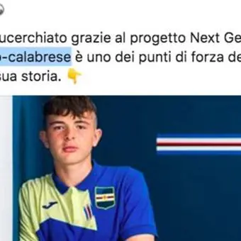 Gaffe social della Sampdoria, il suo nuovo attaccante è un... italo-calabrese