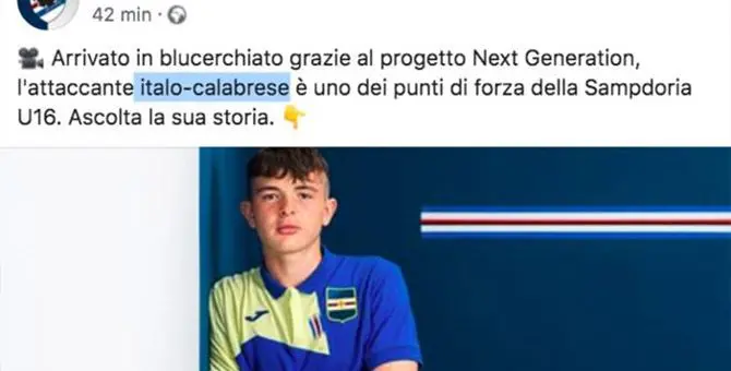 Gaffe social della Sampdoria, il suo nuovo attaccante è un... italo-calabrese