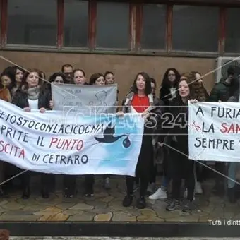 Protesta delle mamme per la chiusura punto nascita all'ospedale di Cetraro