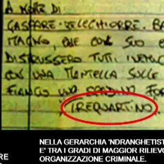 Un pizzino di promozione degli affiliati sequestrato nel blitz anti ‘ndrangheta