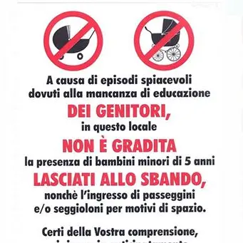 Catanzaro, niente bimbi piccoli nel suo locale. Ma è una provocazione