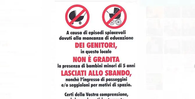 Catanzaro, niente bimbi piccoli nel suo locale. Ma è una provocazione