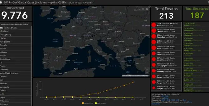 Coronavirus: la mappa del contagio che mostra i dati aggiornati sul virus