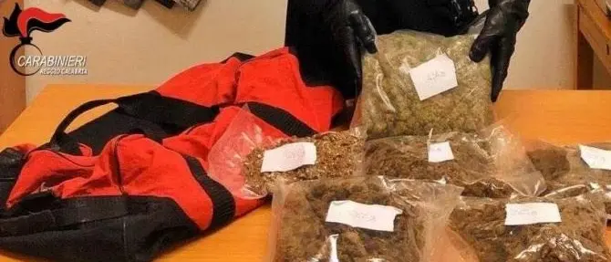 Oltre 2 chili di marijuana in un borsone, un arresto a Reggio