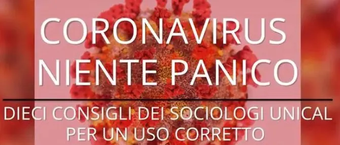 Coronavirus, ecco il video decalogo Unical per fermare l’ondata di panico