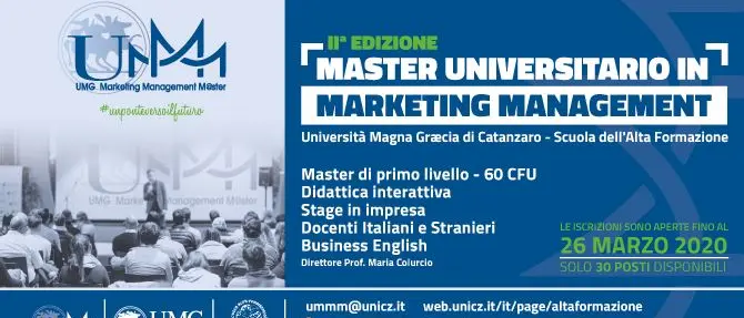 Università Magna Graecia, torna il master in Marketing Management