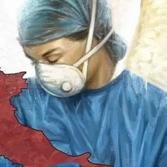 L'omaggio dei carabinieri a medici e infermieri: il disegno diventa virale