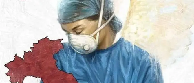 L'omaggio dei carabinieri a medici e infermieri: il disegno diventa virale