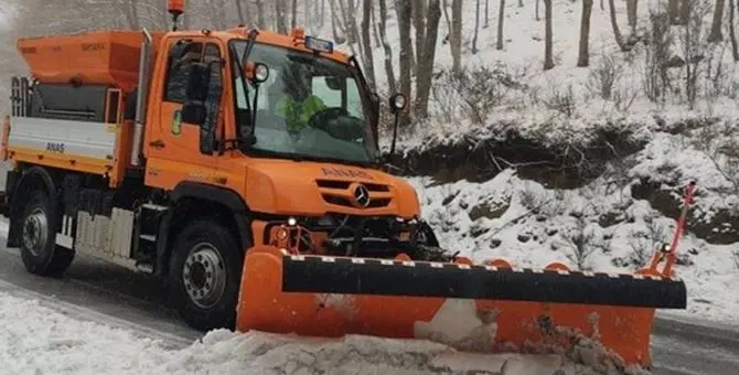 Torna la neve nelle Serra vibonesi, l'Anas al lavoro per la viabilità