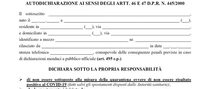 Autocertificazione, si cambia ancora: il link per scaricare il nuovo modulo