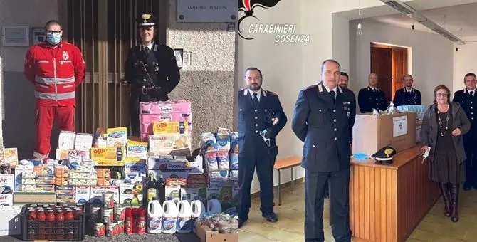 Riviera dei Cedri, i carabinieri della costa donano alimenti ai bisognosi