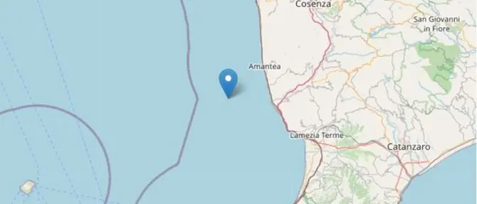 Terremoto in Calabria, una scossa al largo di Amantea: non ci sono danni