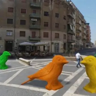 Cosenza, gli animali giganti colorano la città: la cracking art sbarca in centro