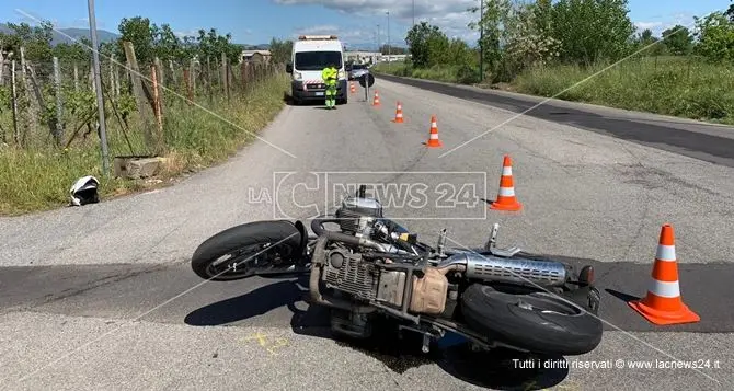 Rende, centauro tamponato e sbalzato sull'asfalto