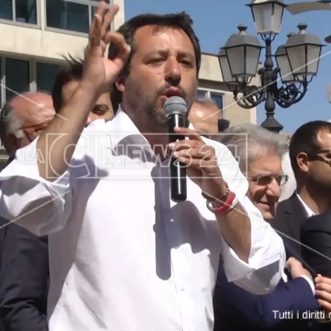 Salvini a Catanzaro: «In Calabria prima gli italiani e poi il resto del mondo»