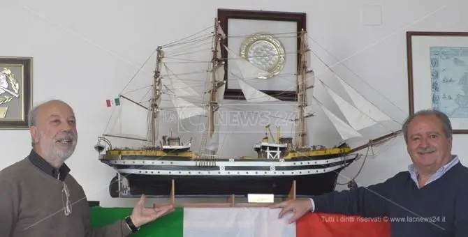 La nave Amerigo Vespucci a Scalea, si lavora senza sosta all'evento