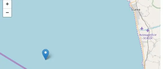 Scossa di terremoto 3.3 al largo di Scalea