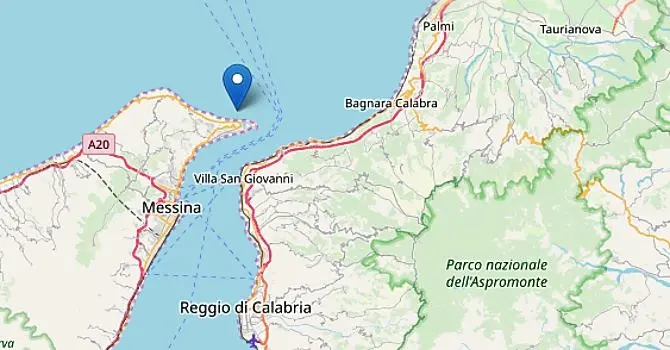 Terremoto 2.9 nello Stretto di Messina