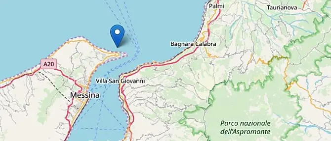 Terremoto 2.9 nello Stretto di Messina