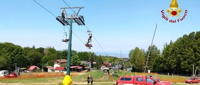 Gambarie, l’addestramento dei vigili del fuoco sulla funivia