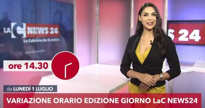 Nuovo orario per l'edizione giorno del tg di LaC News24