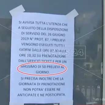 Asp di Vibo, laboratori senza personale: scatta il limite dei prelievi