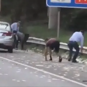 Usa, piovono soldi in autostrada: automobilisti in coda per raccoglierli