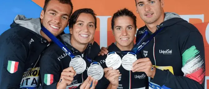 Mondiali Nuoto: Italia d’argento nella staffetta mista