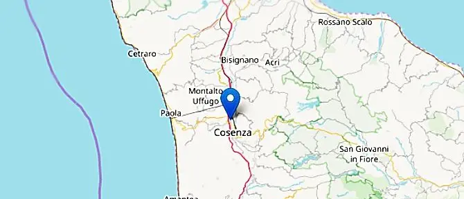 Terremoto 2.6 nel Cosentino, scossa avvertita anche a Rende e Cosenza