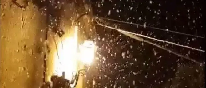 Allerta neve nella Locride, primi fiocchi a Bovalino