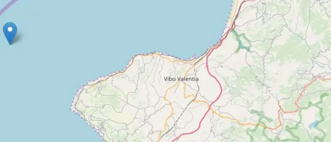 Terremoto 3.6 al largo di Vibo Valentia