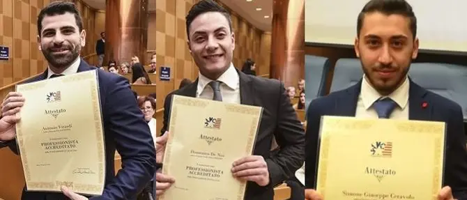 Calabresi vincenti, tre giovani neo laureati premiati a Roma