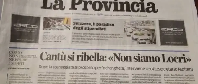 Il pm in aula: «Cantù non è come Locri». E scoppia la bufera