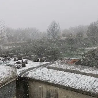 Bufera di neve imbianca la costa tirrenica e regala uno spettacolo inedito