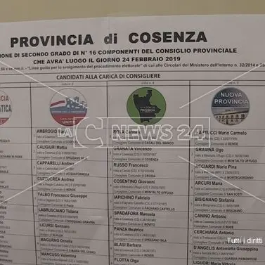 Elezioni provinciali, exploit di Forza Italia tra Cosenza e Rende