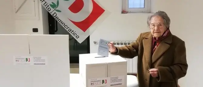 A 104 anni al seggio a votare per il nuovo segretario Pd