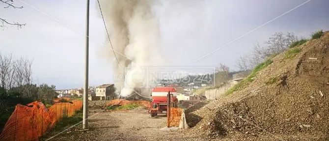 Catanzaro, incendio nel cantiere della metropolitana