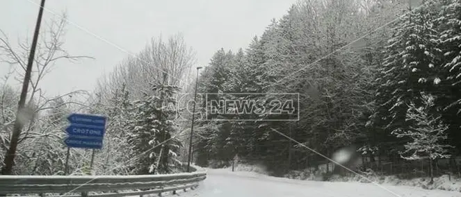 Il lungo inverno della Sila, nevica oltre i mille metri