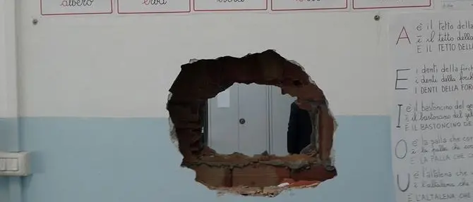 Crotone, bucano il muro di una scuola e rubano dieci computer