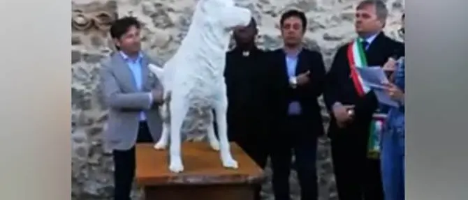 Cane torturato e ucciso a Sangineto, a Montepaone una statua per Angelo - VIDEO