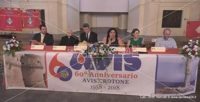 La sezione crotonese dell'Avis festeggia i 60 anni di operato - VIDEO